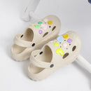 Cartoon Cute bow tie  Garden Sandals Women Summer Slippers Casual White Slip on Garden Women Hole Sandals zuecos de verano mujer