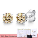 Real 0.1-3CT Test Passed Moissanite Diamond Stud Earrings for Women S925 Silver Platinum Plated Bride Wedding GRA Fine Jewelry