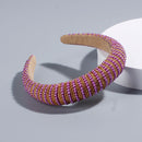 Full Crystal Luxury Hair Accessories Hairbands Sparkly Padded Rhinestones Headbands Headdress Black White Pink Women Headband