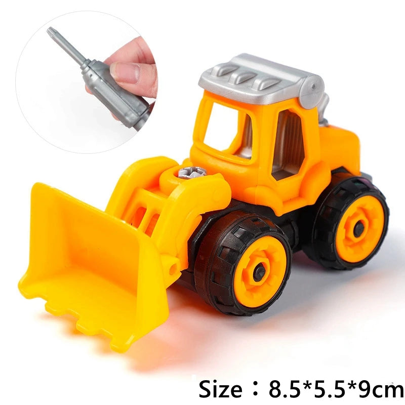 Excavator Crane Tractor Birthday Cake Topper Construction Party Cake Decor Kids Boy 1st Baby Shower One Year Happy Birthday Cake