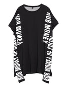XITAO Europe Print Letter Dress Loose Solid Color Short Sleeve Fashion Street Style Women 2020 Spring Summer New Minority XJ4559
