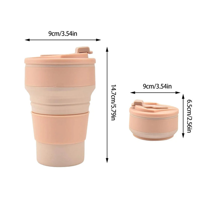 500ml Reusable Folding Silicone Foldable Bottle Cup Portable Collapsible Travel Cup Drinking Cups for Outdoor Camping