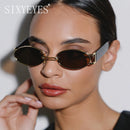 Vintage Small Oval Punk Sunglasses Women Men Steampunk Fashion Metal Frame Sun Glasses Trendy Shades For Beach Y2K Eyeglasses