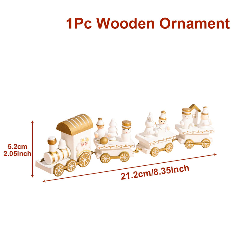 Wooden/Plastic Train Christmas Ornament Merry Christmas Decoration For Home 2024 Xmas Gifts Noel Natal Navidad New Year 2025