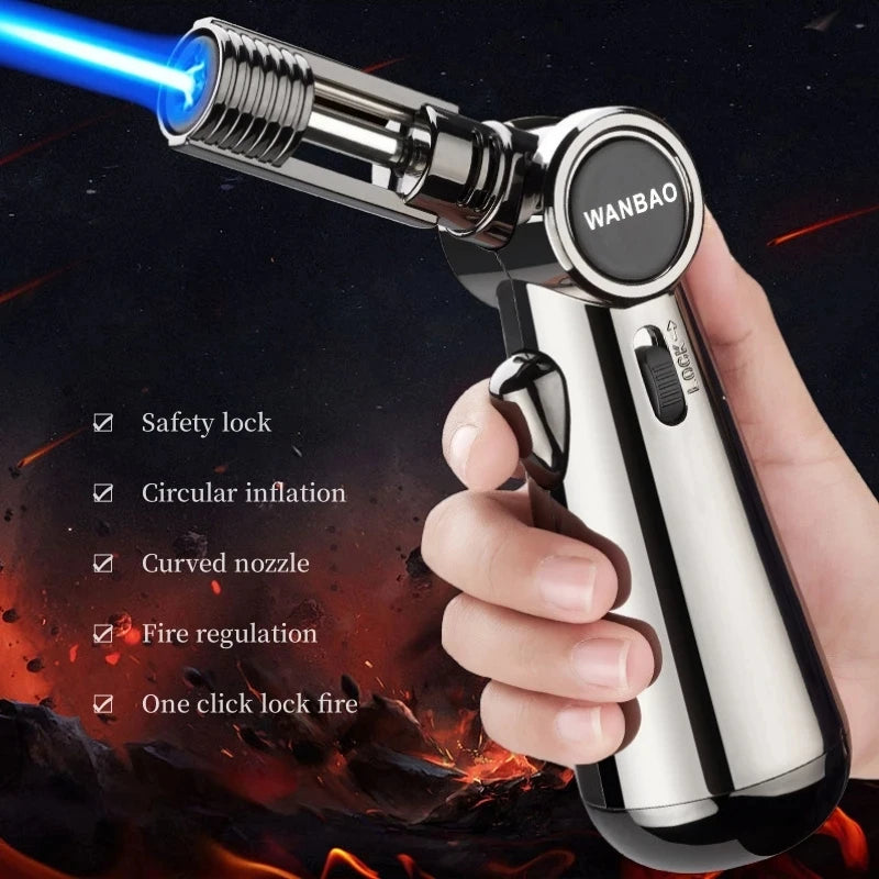 New Windproof Outdoor BBQ Kitchen Flame Gun Turbo Torch Direct Flush Welding Gun Cigar Lighter Jewelry Welding Men's Tools Gifts