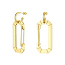 ENFASHION Safety Buckle Hollow Drop Earrings Gold Color Stainless Steel Big C Shape Dangle Earings Fashion Jewelry Party E201184
