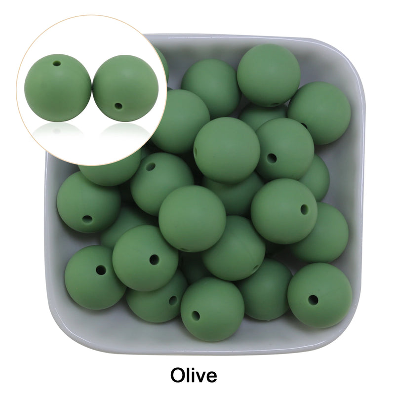 New 20pcs/Lot Silicone Beads 15mm Khaiki Wine Sage Green Coffee Blush Mustard Bison Design For Necklaces Pacifier Jewelry Making