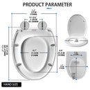 Toilet Seat Lid Toilet Seat Cover Soft Close White Toilet Seat Wc Quiet-Close Lid Easy Cleaning Quick Release,Anti Slam