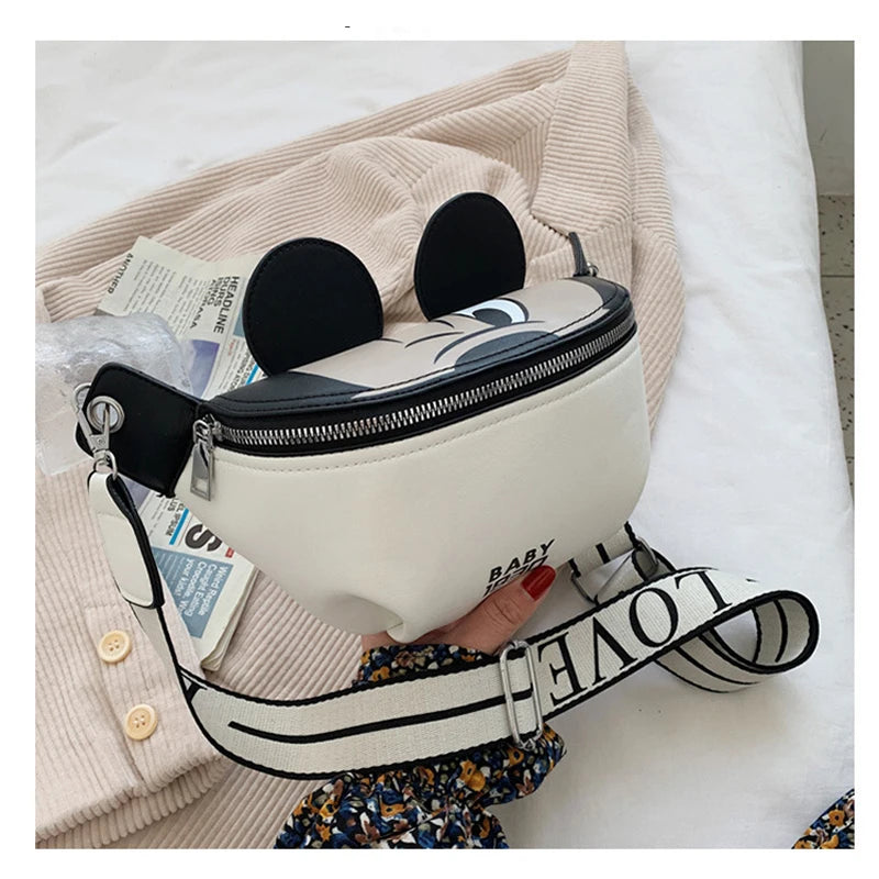 Fashion Belt bag Mickey Cartoon Cross-body Bag Cute Chest bag PU Leather Large Volume Waist Bag Fanny Pack