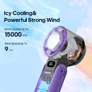 Handheld Air Cold Fan 3600mAh USB Rechargeable Outdoor Mini Cooling Fan With 100 Speed Wind Cold Compress Foldable Desktop Fan