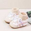 Spring And Autumn New Style Baby Shoes For 0-1 Year Old With Laces That Don't Come Off And Anti-Slip Design For Learning To Walk