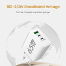 65W GaN USB Fast Charging Type C PD Charger Quick Charge Mobile Phone Power Adapter for iPhone 14 15 Pro Xiaomi Samsung Oneplus