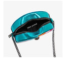 2024 Trendy Women's Chain Shoulder Crossbody Bag with Rainbow Eagle Head Detail and Small Round Purse