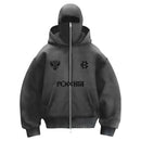 Trendy Double Hat Hoodies Unique Design Balaclava Hooded Sweatshirt Women Men Autumn Winter Warm Unisex Loose Y2K Zipper Hoodie