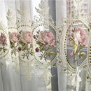 Neue Artikel Pfingstrosen-Stickerei Tüllvorhang für Wohnzimmer Europäische elegante Blumenstickerei transparenter Voile-Vorhang für Schlafzimmer
