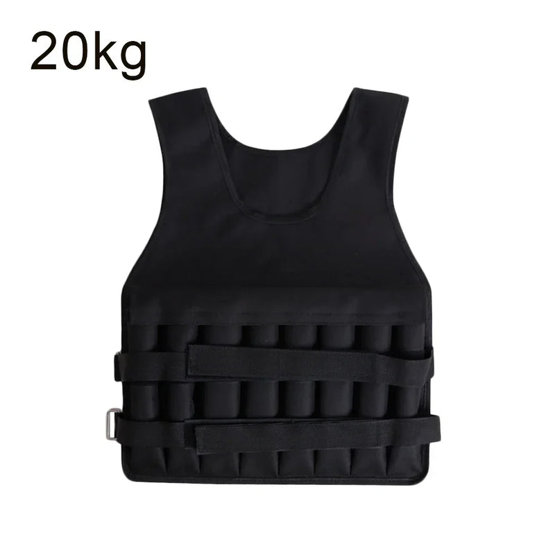20kg Loading Weighted Vest Adjustable Exercise Training Fitness Jacket Gym Workout Boxing Vest Fitness Running Sand Waistcoat
