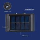 4LED Beads Up and Down Light Solar Powered Waterproof Wall Light for Courtyard Garden Carport