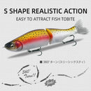 TSUYOKI Glide bait Lures 185mm 64g Jointed Swimbait ABS Body With Soft Tail SwimBaits I-Slide 185 Glidebait to Target Big Bass
