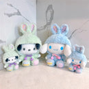 Easter Cute Hellokitty Kuromi Melody Cinnamoroll  Pochacco Turn Into Rabbit Plush Toys Cartoon Lovely Stuffed Dolls For Holiday