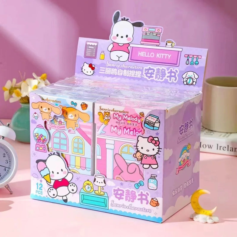 Sanrio Hello Kitty Quiet Book Anime Pochacco My Melody Cute Cartoon Kulomi Sticker Games Funny Gift Diy Toys for Children Gifts