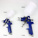 2 Pcs/Set HVLP Paint Sprayer Set, 0.8MM & 1.4MM Nozzle Professional Air Gravity Feed Spray Gun Kit for Car Furniture Painting