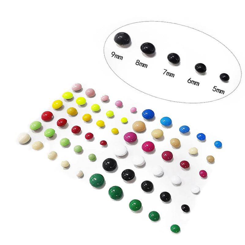 100sets Dome Cap Rivets 14 Colors Metal Studs Round Rivet for Leather Craft Bag Belt Clothing Garment Shoes Collar Parts