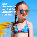 Kids Flower Sunglasses Rainbow Colorful Cute Round Kid Eyewear for Toddler Kids Boy Girls Outdoor Activities