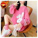 Star Clothes Kawaii Cute Sweatshirt Streetwear Anime Women Pulovers Bunny Women's Long Sleeve Top Designer Crewneck Graphic Pink