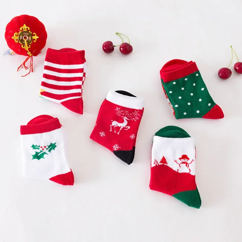 2022 Children's Christmas Socks Autumn and Winter New Christmas Tree Snowman Santa Claus Socks Kids Tube Socks Baby Socks