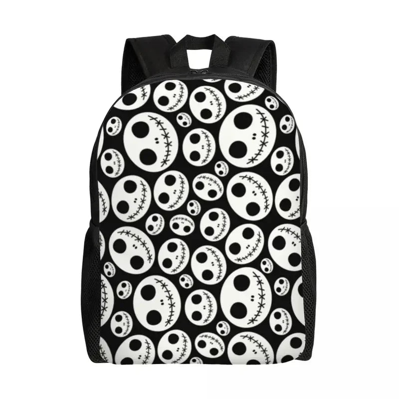 Custom Nightmare Before Christmas Backpacks for Men Women School College Student Bookbag Skellington Halloween Skull Bags