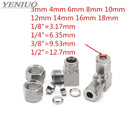Stainless Steel 304 Compressor Double Ferrule Connector 6mm 8mm 10mm 12mm 1/4" 1/2" Pipe Tube Coupler Air Compression Fitting