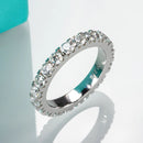 AnuJewel 3mm 2-3ct D Color Moissanite Wedding Band Ring 925 Sterling Silver Eternity Band Engagement Rings For Women
