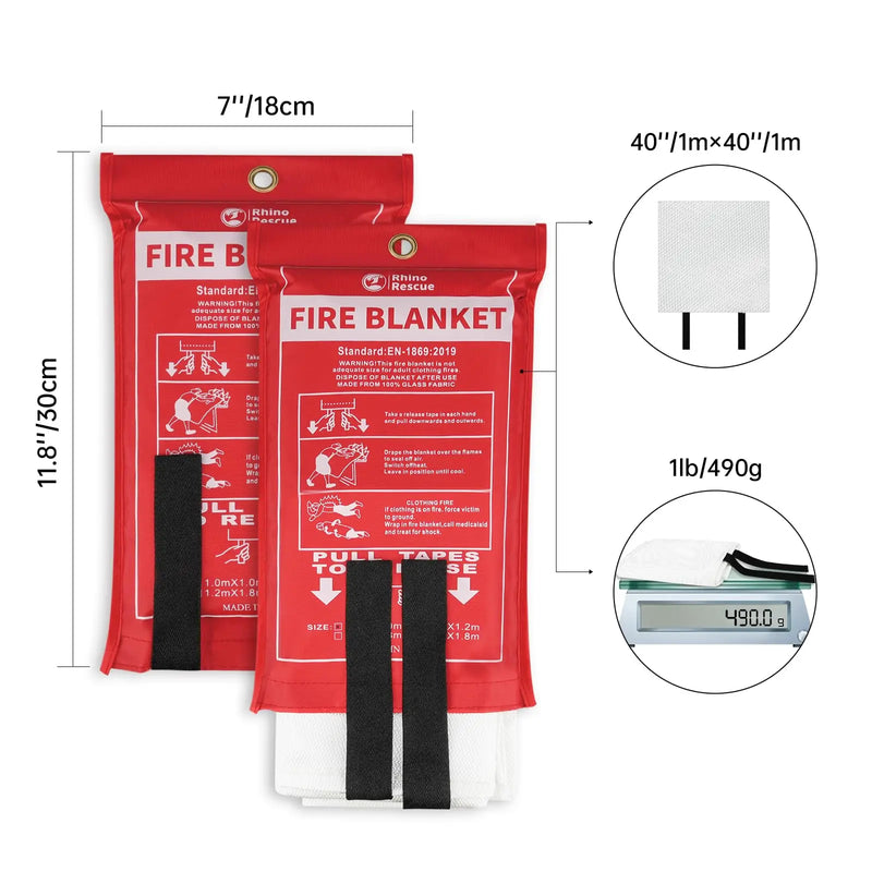 Fire Blanket 1.2M*1.2M Fire Shelter Fiberglass Fire Flame Retardant Emergency Survival Safety Cover Fire Emergency Blanket White