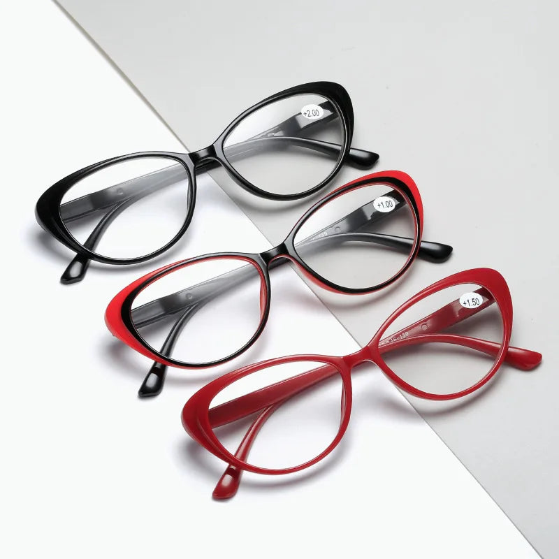 Cat's Eye Reading Glasses Women's Fashion Decorative Glasses Retro Presbyopia Glasses +1.0 To +3.5