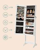 SONGMICS Schmuckschrank Spiegelschrank stehend 2 Organizer, abschließbar