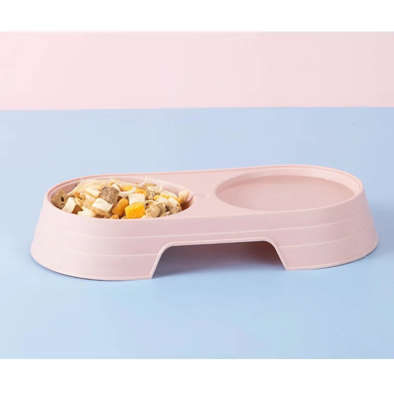 Pet Double Bowl Plastic Kitten Dog Food Drinking Tray Feeder Cat Feeding Pet Supplies Accessories Dog Accessories Pet Bowl