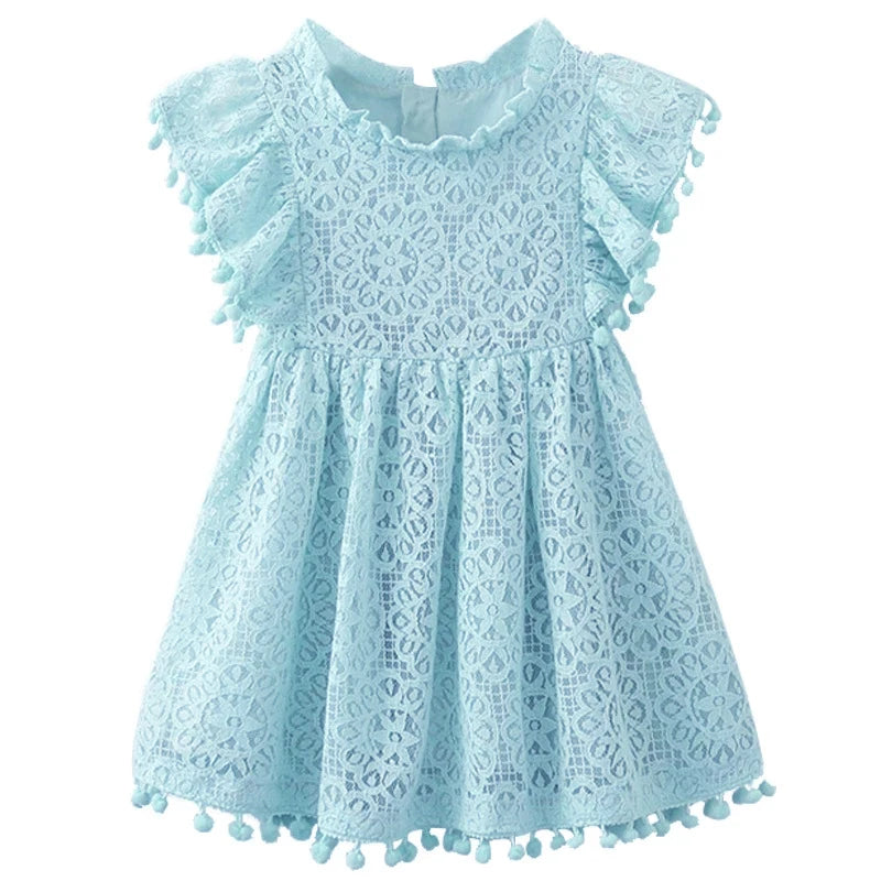 Girls Lace Flower Dress Summer Ball Gown Brithday Dresses Infant Baby Kids Cotton Princess Party Dress Children Clothing