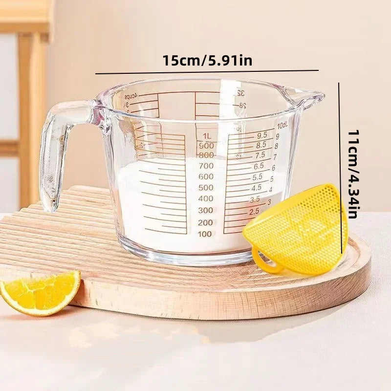 500ml/1000ml Glass Measuring Cup High Temperature Resistant Baking Tool Glass Measuring Cup Jug with Scale Clear Milk Cup