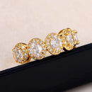 Huitan Elegant Oval Cubic Zirconia Women Rings New Trendy Engagement Wedding Accessories Silver Color/Gold Color Fashion Jewelry