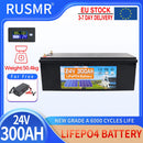 12V 24V 60AH 120Ah 200Ah 300AH LiFePO4 Battery Built-in BMS Lithium Iron Phosphate Cells For RV Campers Golf Cart Solar Storage