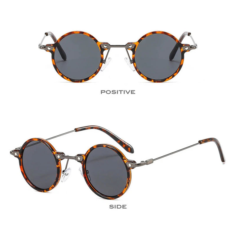 2022 Small Round Sunglasses Men Women Retro Punk Ocean Color Sun Glasses Gradient Clear Lens Eyewear Vintage Driving Glasses