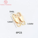 (3310) 15.6x9.6MM Hole 2MM 24K Gold Color Brass Lobster Clasps for Charms Pendants High Quality DIY Jewelry Making Findings