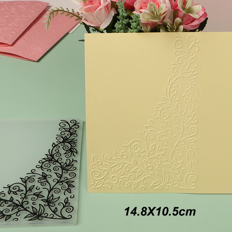 DUOFEN Crafts plastic embossing folder collection 2 paper embossing flower mold Christmas Birthday Easter day wedding