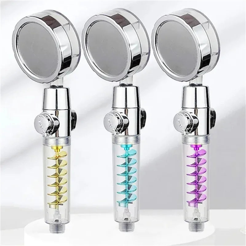 360 Degree Rotation Water Saving Flow Turbofan Hydraulic Injection High Pressure Sprayer Shower Head Bathroom Accessories