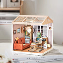 Robotime 3D Puzzle Super Store Cozy Living Lounge Plastic DIY Miniature House Kit LED Building Blocks for Adults Women
