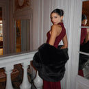 The Crimson Line | Sequin Sleeveless Maxi Gown