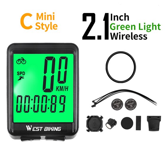 WEST BIKING Bike Computer Multifunction LED Digital Rate MTB Bicycle Speedometer Wireless Cycling Odometer Computer Stopwatch