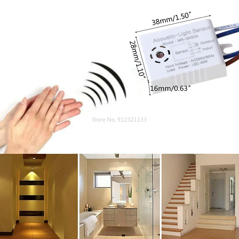 Home Improvement Smart Sensor Switches Module 220V Detector Sound Voice Sensor Intelligent Auto on Off Light Switch Accessories