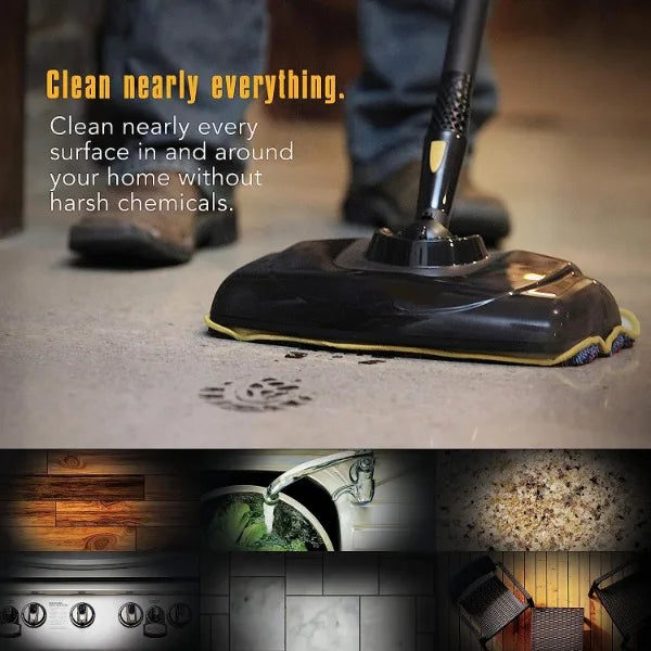 McCulloch MC1385 Deluxe Canister Steam Cleaner with 23 Accessories, Chemical-Free Pressurized Cleaning for Most Floors