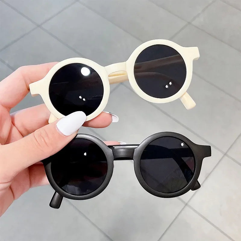 New Children's Folding Small Frame Circle Sunglasses Girls Brand Designer Circle Sun Glasses Cute Baby Sunshade Eyewear UV400